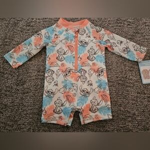 Disney Stitch Kids Swim Suit - Blue and Orange